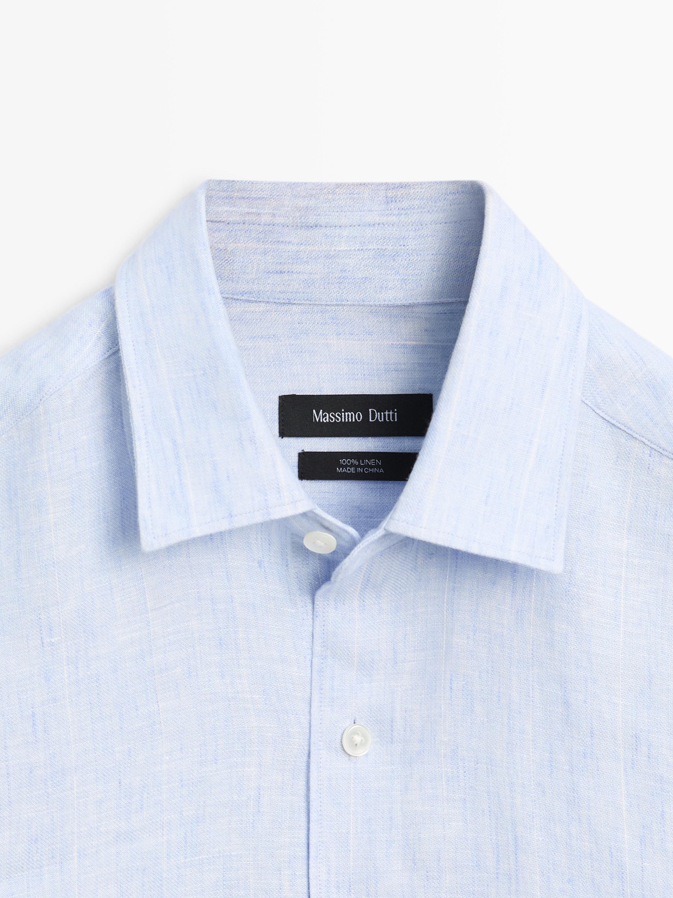 Chemise à rayures 100 % lin